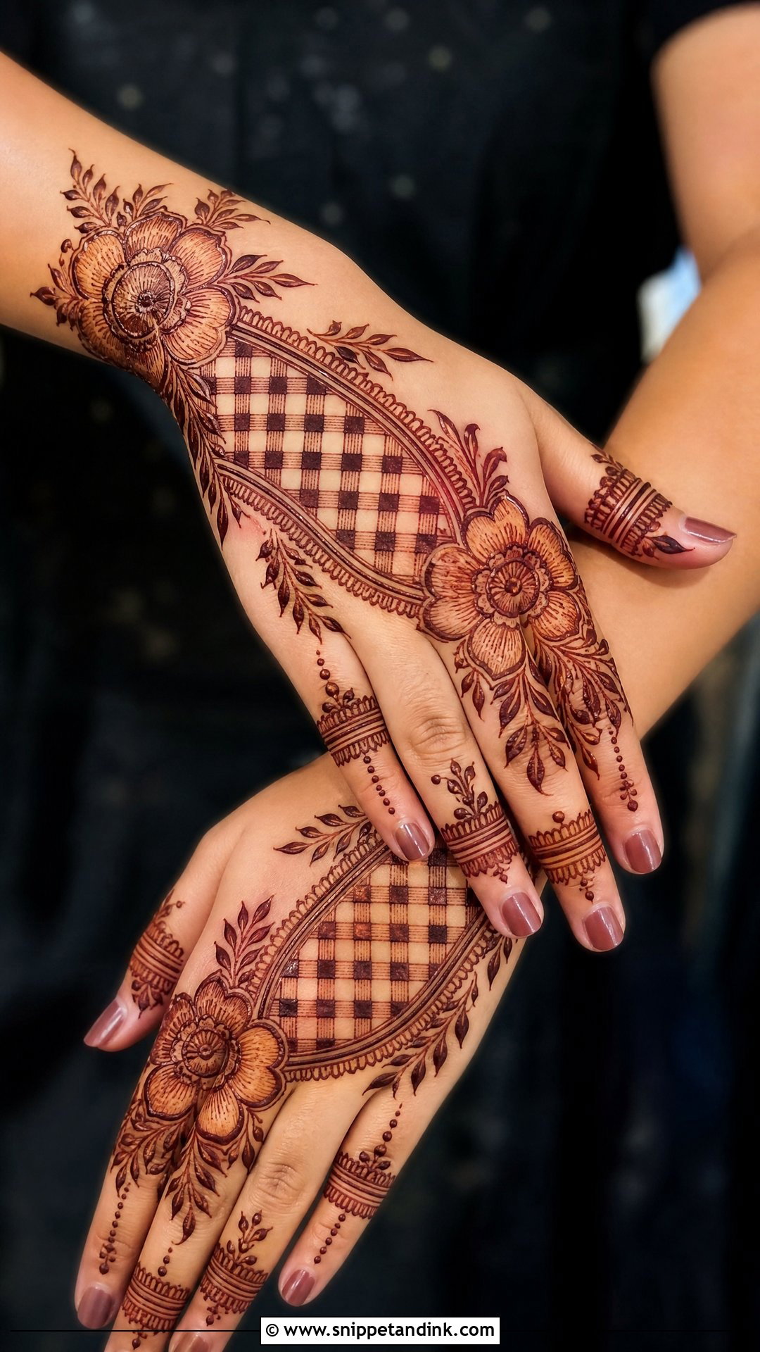 Arabic Back Hand Check Mehndi Design - Snippet and Ink - 30 Back Hand Check Mehndi Design Ideas