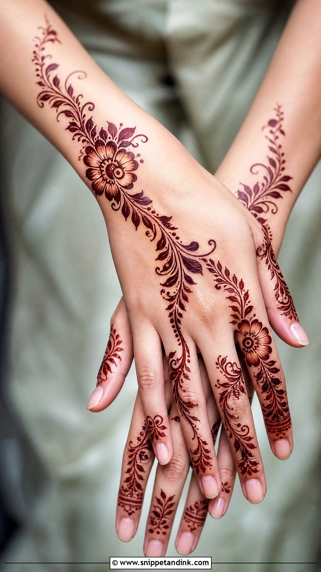 Arabic Back Hand Engagement Mehndi Design - Snippet and Ink - 20 Back Hand Engagement Mehndi Designs