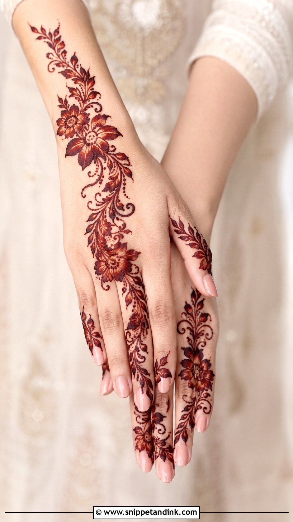 Arabic Back Hand Mehndi Design - Snippet and Ink - 35 Back Hand Mehndi Design Ideas