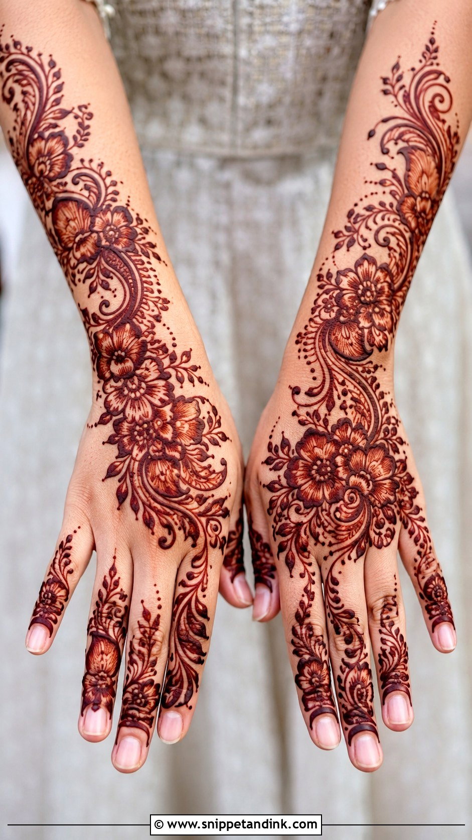 Arabic Back Hand Mehndi Design - Snippet and Ink - 35 Back Hand Mehndi Designs