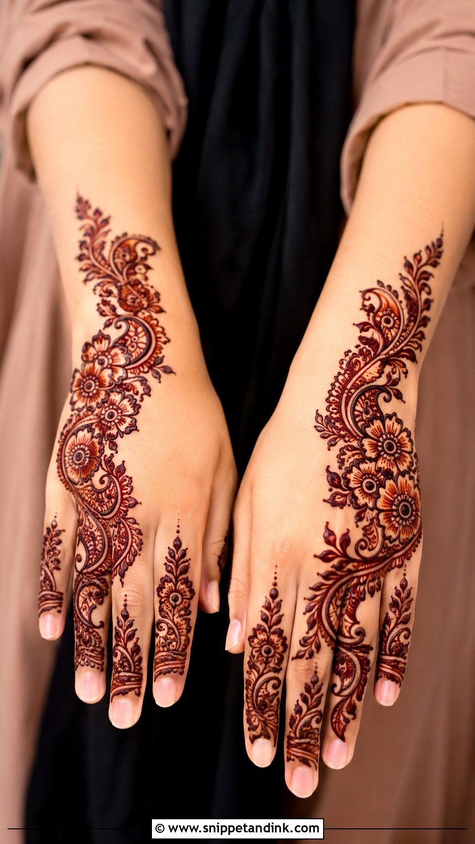 Arabic Back Mehndi Design - Snippet and Ink - 35 Back Mehndi Designs