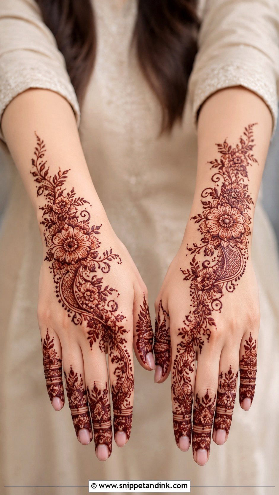 Arabic Backhand Mehndi Design - Snippet and Ink - 35 Latest Backhand Mehndi Designs