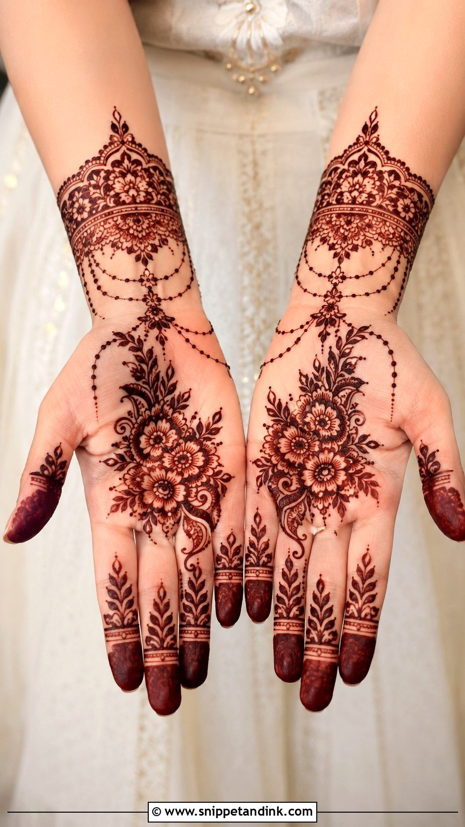 Arabic Bracelet Front Hand Mehndi Design - Snippet and Ink - 35 Latest Arabic Front Hand Mehndi Designs