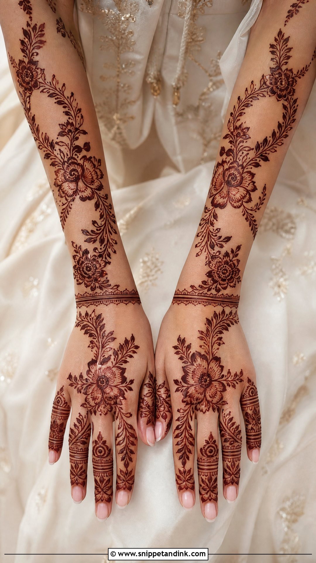 Arabic Bridal Back Full Hand Mehndi Design - Snippet and Ink - 25 New Bridal Back Full Hand Mehndi Designs