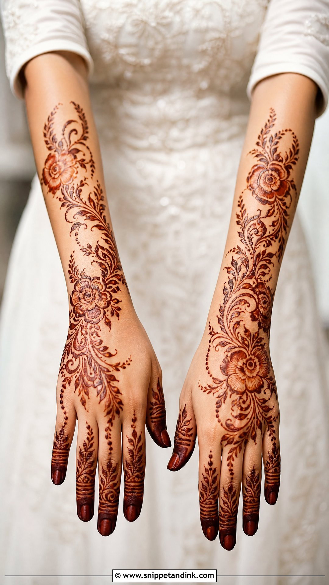 Arabic Bridal Back Full Hand Mehndi Design - Snippet and Ink - 20 Bridal Back Full Hand Mehndi Designs