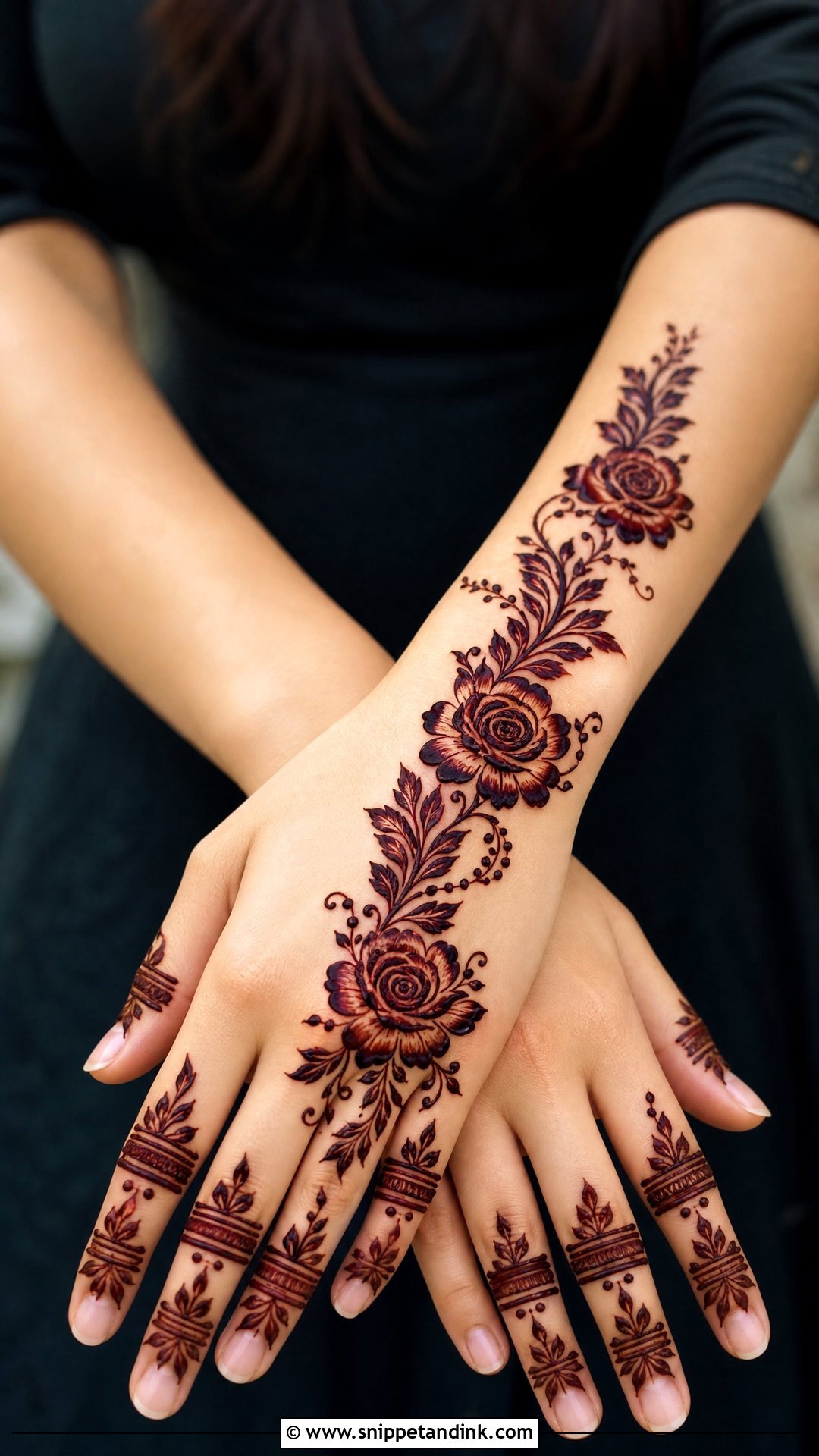 Arabic Bridal Back Hand Mehndi Design - Snippet and Ink - 25 New Bridal Back Hand Mehndi Designs