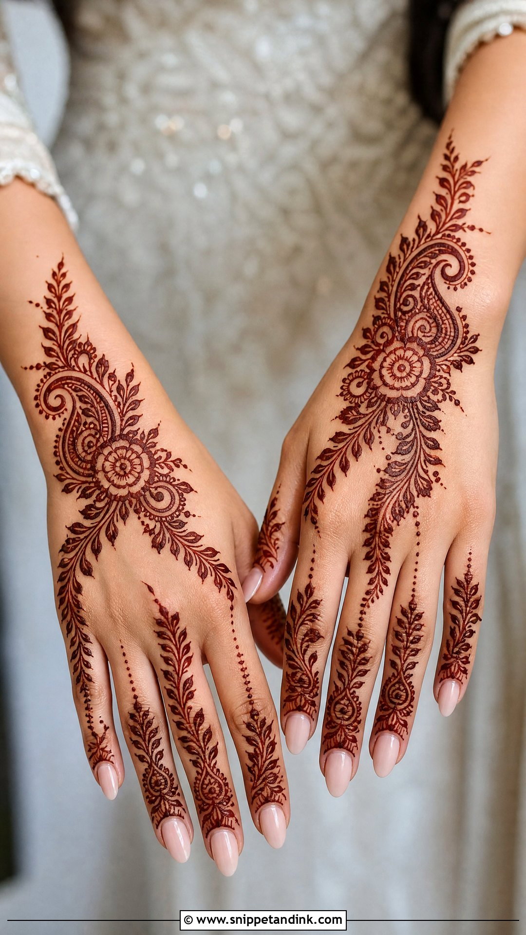 Arabic Bridal Back Hand Mehndi Design - Snippet and Ink - 30 Bridal Back Hand Mehndi Design Ideas