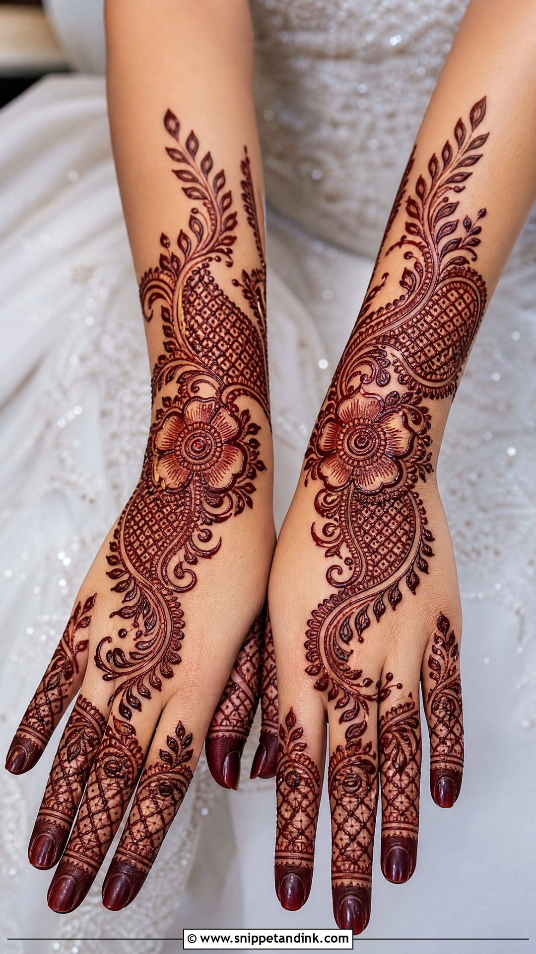 Arabic Bridal Back Hand Mehndi Design - Snippet and Ink - 35 Arabic Mehndi Designs