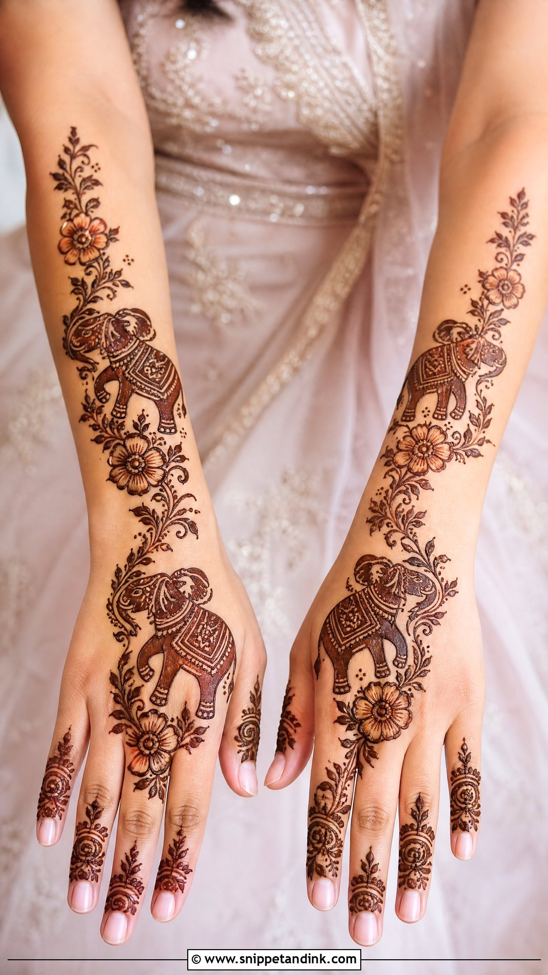 Arabic Bridal Elephant Mehndi Design - Snippet and Ink - 20 Bridal Elephant Mehndi Designs