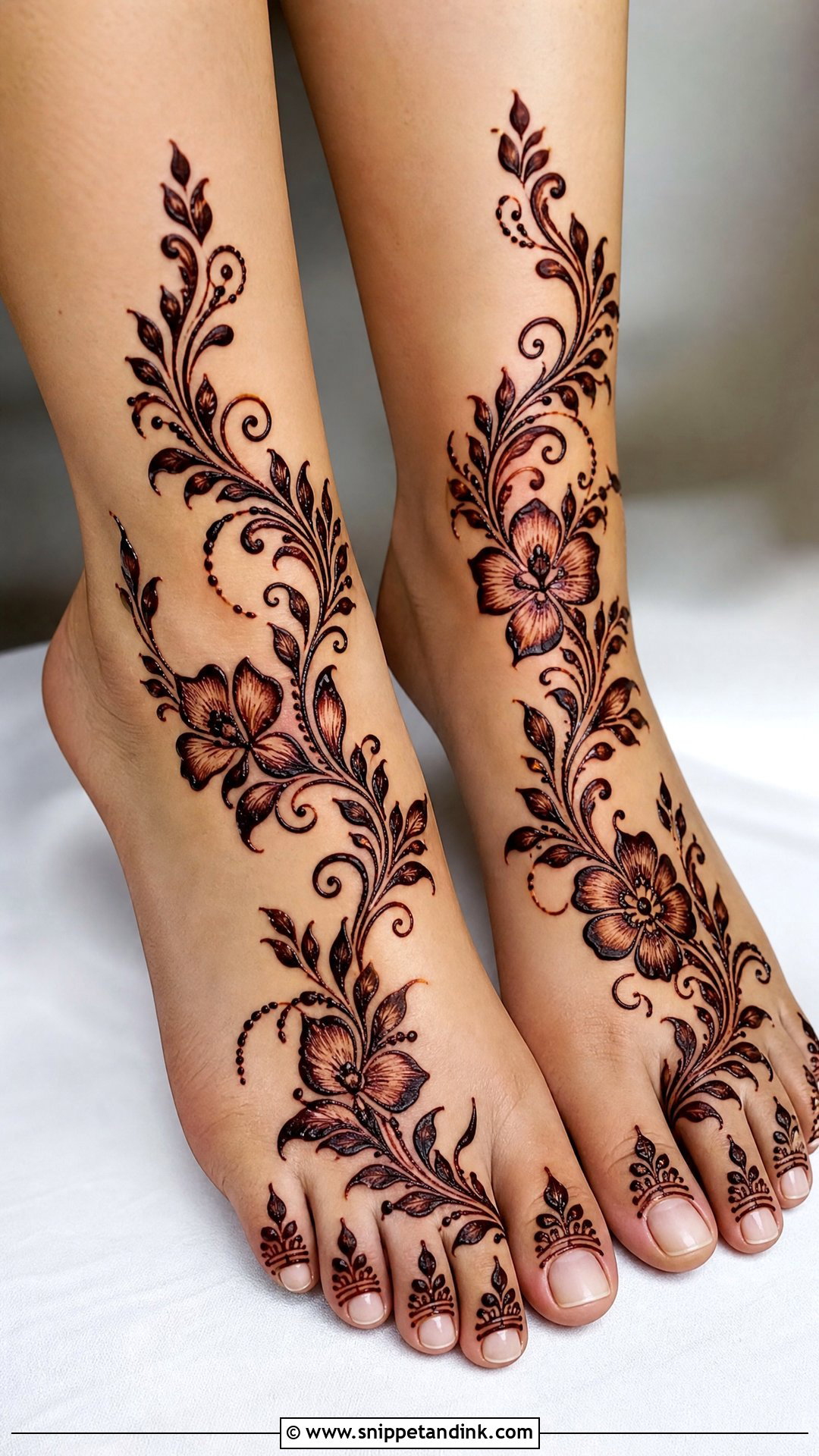 Arabic Bridal Feet Mehndi Design - Snippet and Ink - 20 Bridal Henna Feet Mehndi Designs