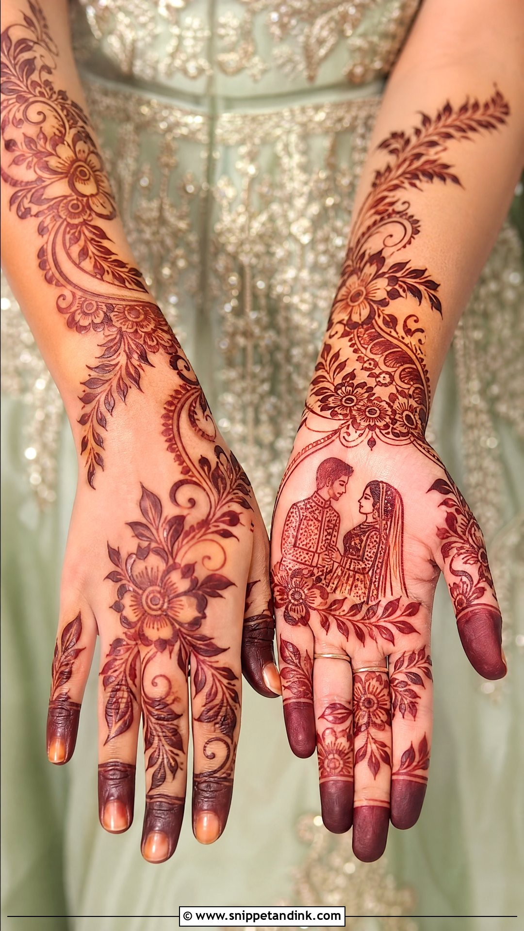 Arabic Bridal Figure Mehndi - Snippet and Ink - 25 Bridal Figure Mehndi Designs