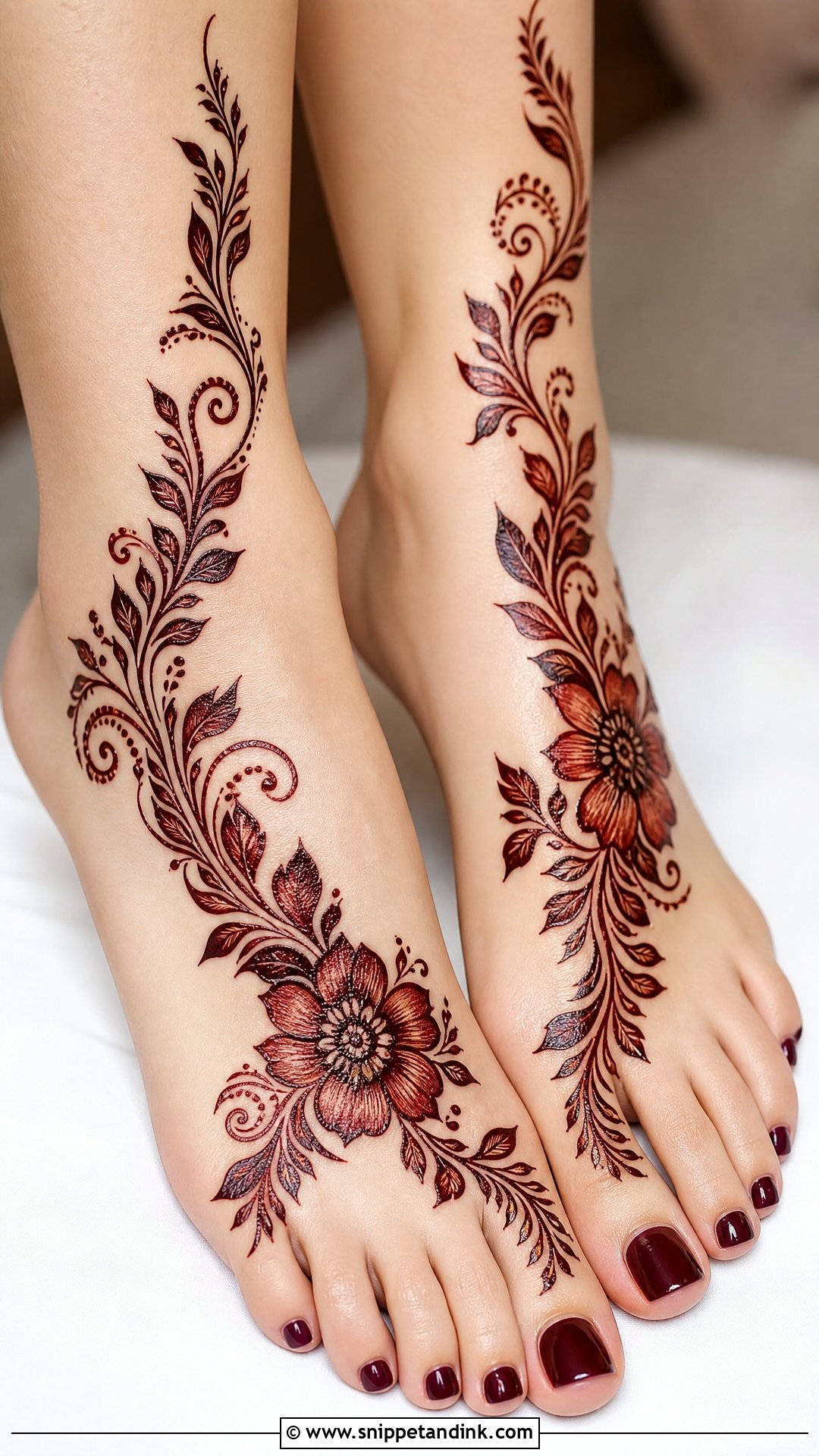 Arabic Bridal Foot Mehndi Design - Snippet and Ink - 25 Bridal Foot Mehndi Designs