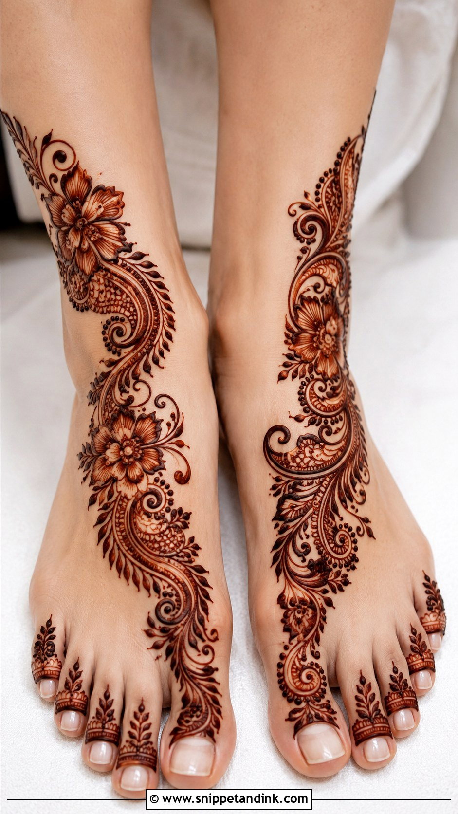 Arabic Bridal Foot Mehndi Design - Snippet and Ink - 30 Bridal Mehndi Designs for Foot