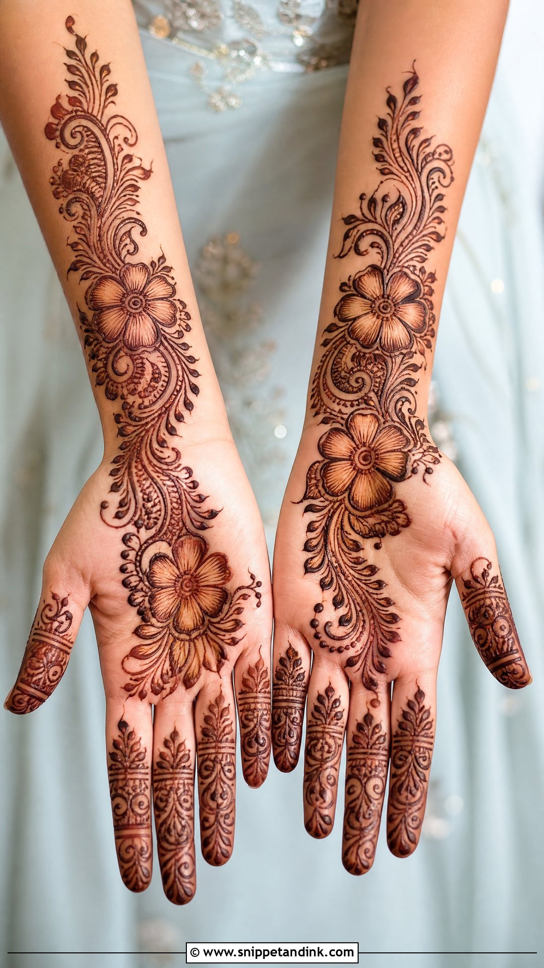 Arabic Bridal Front Hand Mehndi Design - Snippet and Ink - 25 Bridal Front Hand Mehndi Design 2025 Ideas