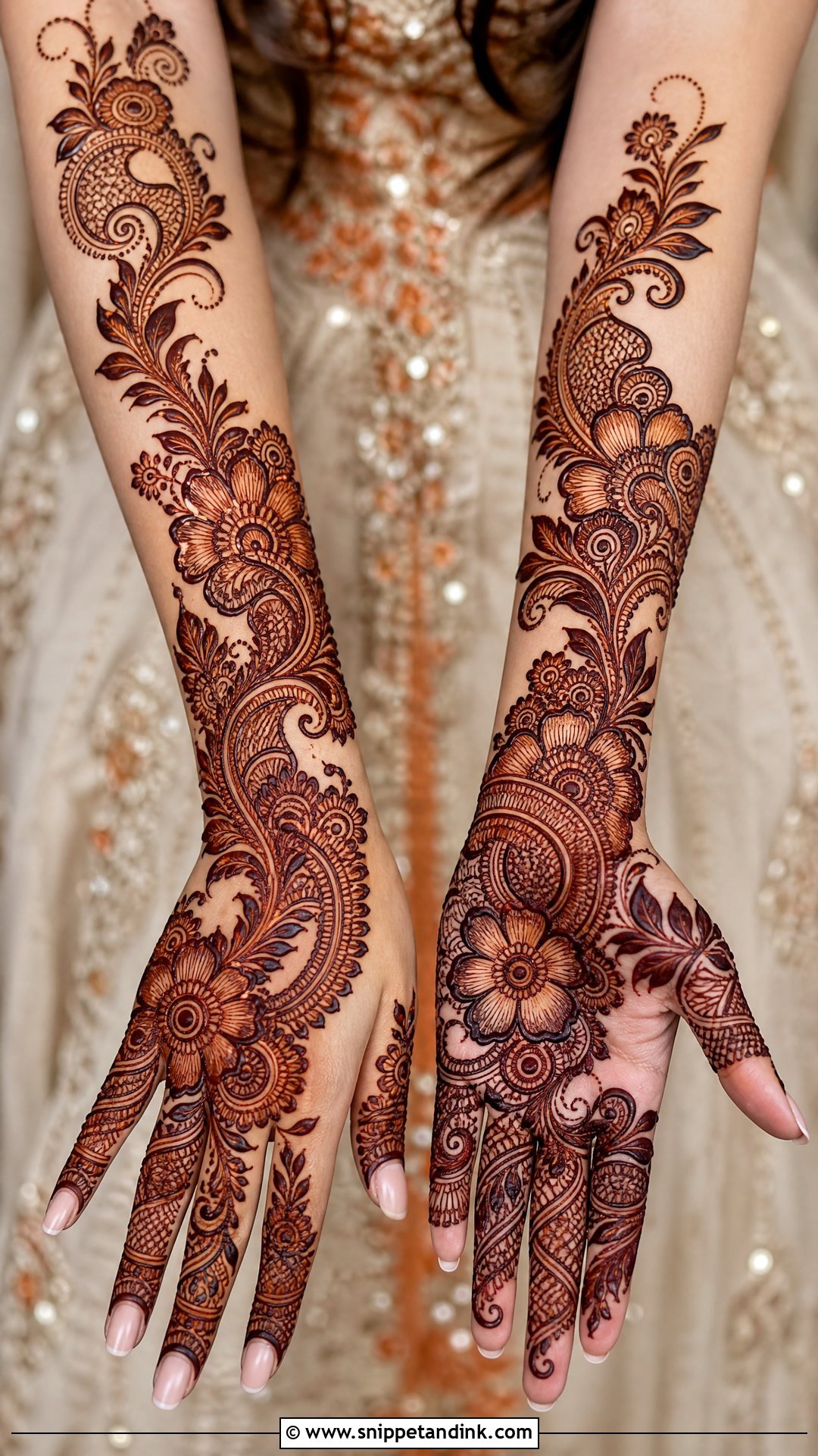 Arabic Bridal Full Hand Mehndi Design - Snippet and Ink - 25 Bridal Full Hand Mehndi Designs