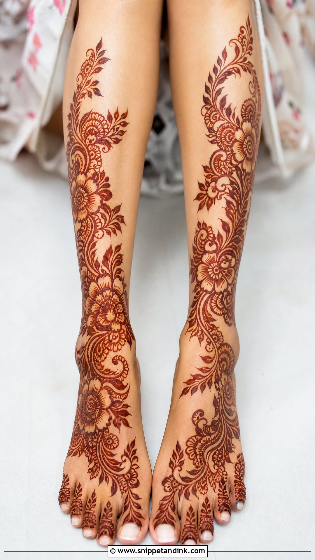 Arabic Bridal Full Leg Mehndi Design - Snippet and Ink - 20 Bridal Full Legs Mehndi Design Ideas