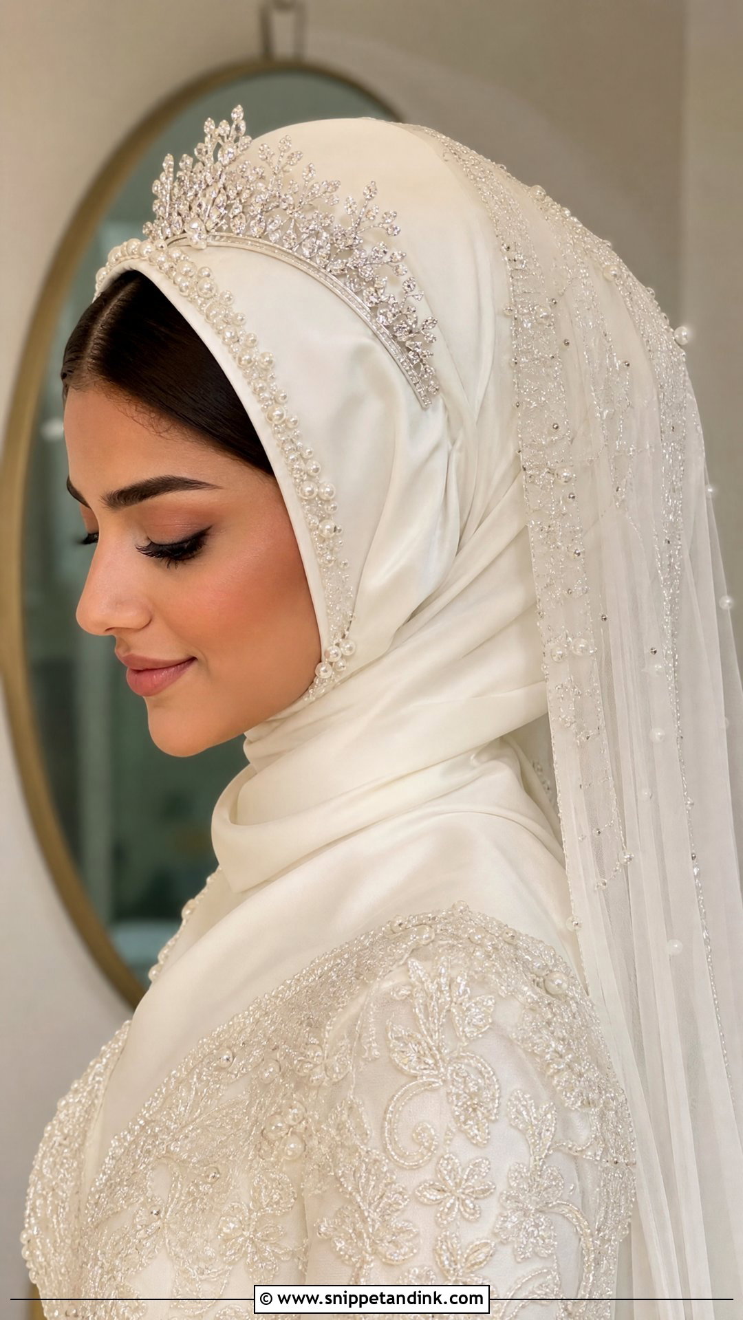 Arabic Bridal Hijab Hairstyle - Snippet and Ink - 15 Arabic Bridal Hairstyles