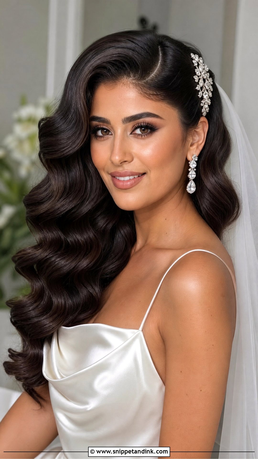 Arabic Bridal Hollywood Waves - Snippet and Ink - 15 Arabic Bridal Hairstyles