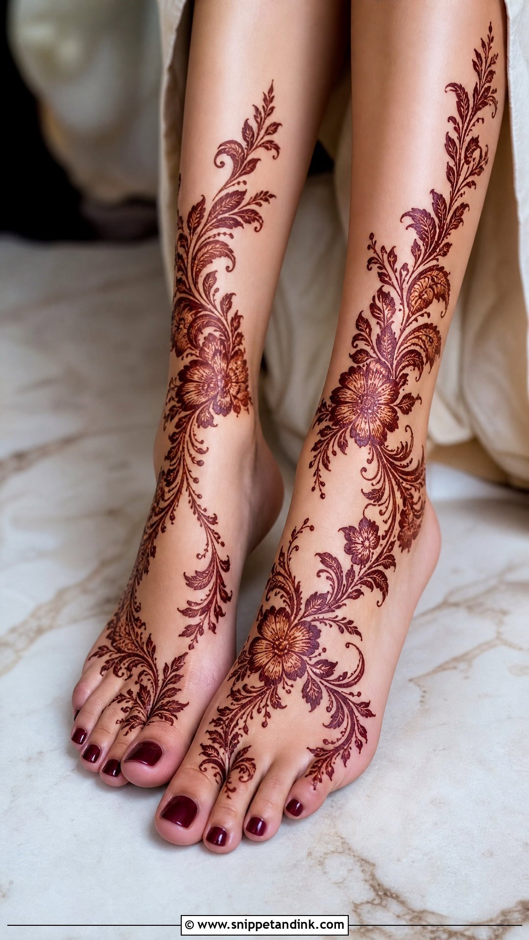 Arabic Bridal Leg Mehndi Design - Snippet and Ink - 20 Bride Lag Mehndi Design Ideas