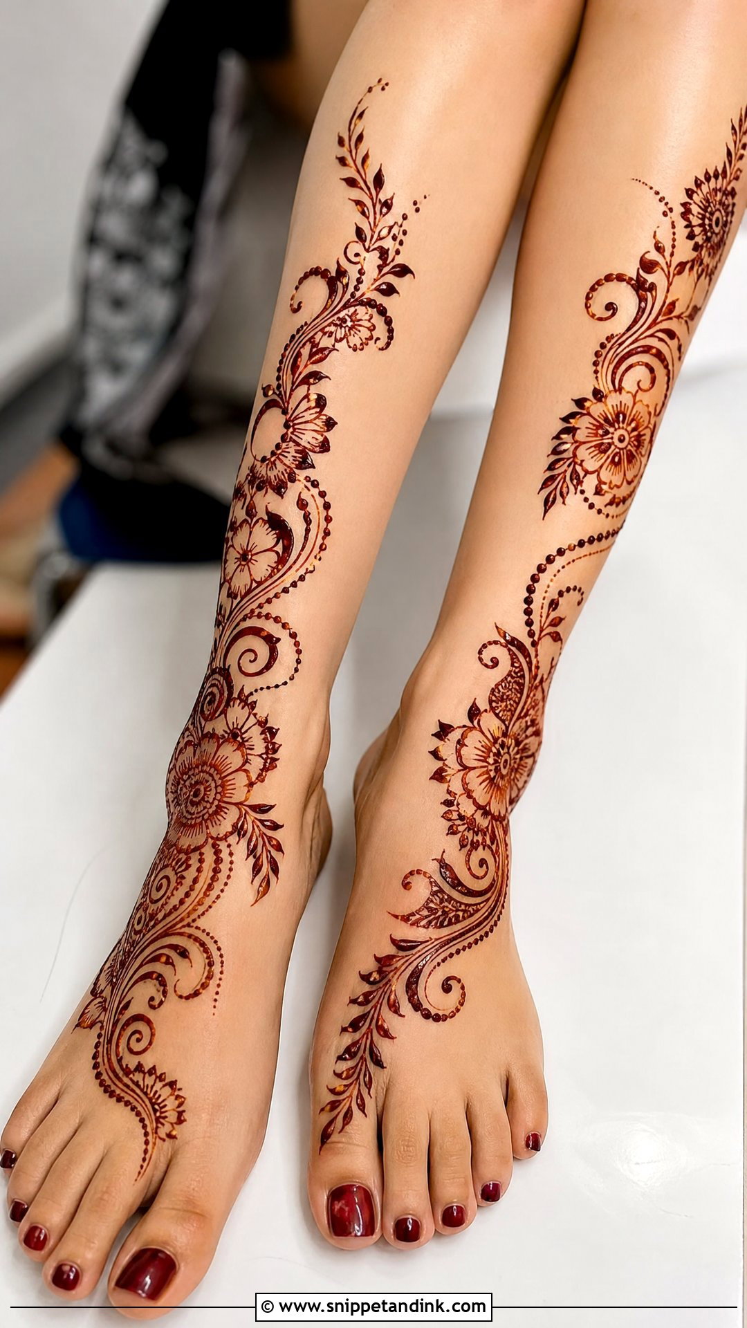 Arabic Bridal Leg Mehndi Design - Snippet and Ink - 20 Legs Bridal Mehndi Designs