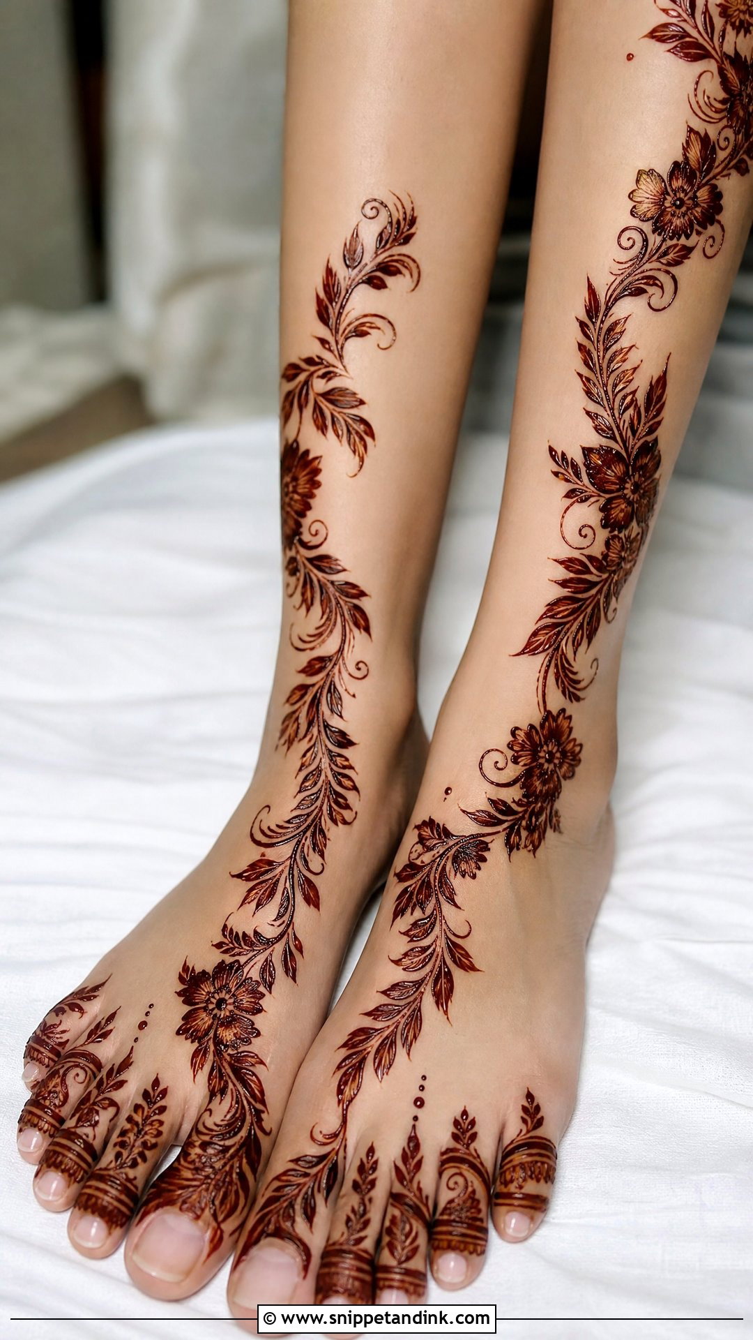 Arabic Bridal Leg Mehndi Design - Snippet and Ink - 30 Bridal Legs Mehndi Design Ideas
