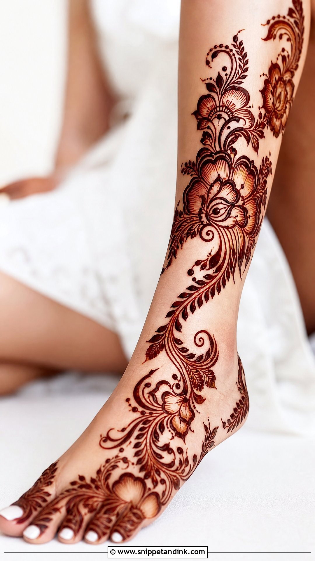 Arabic Bridal Leg Mehndi Design - Snippet and Ink - 20 Bridal Mehndi Designs for Leg