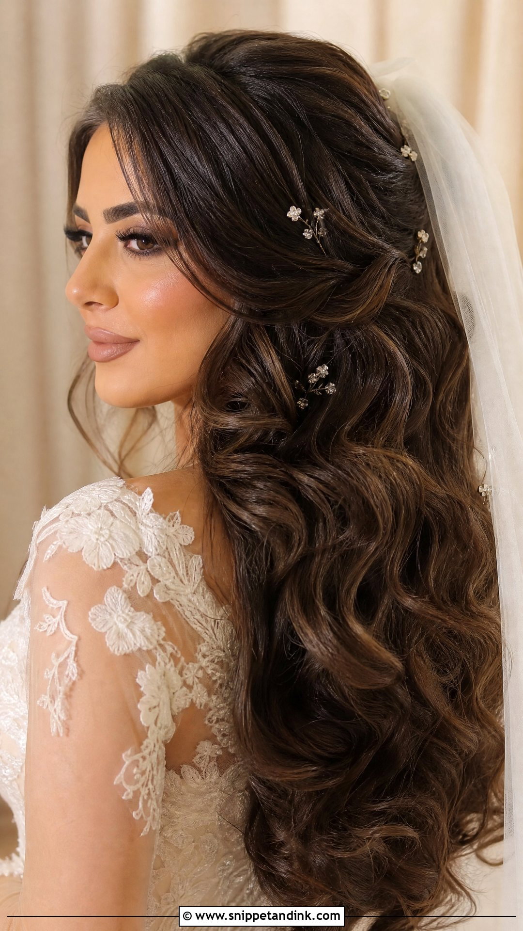 Arabic Bridal Loose Curls - Snippet and Ink - 15 Arabic Bridal Hairstyles