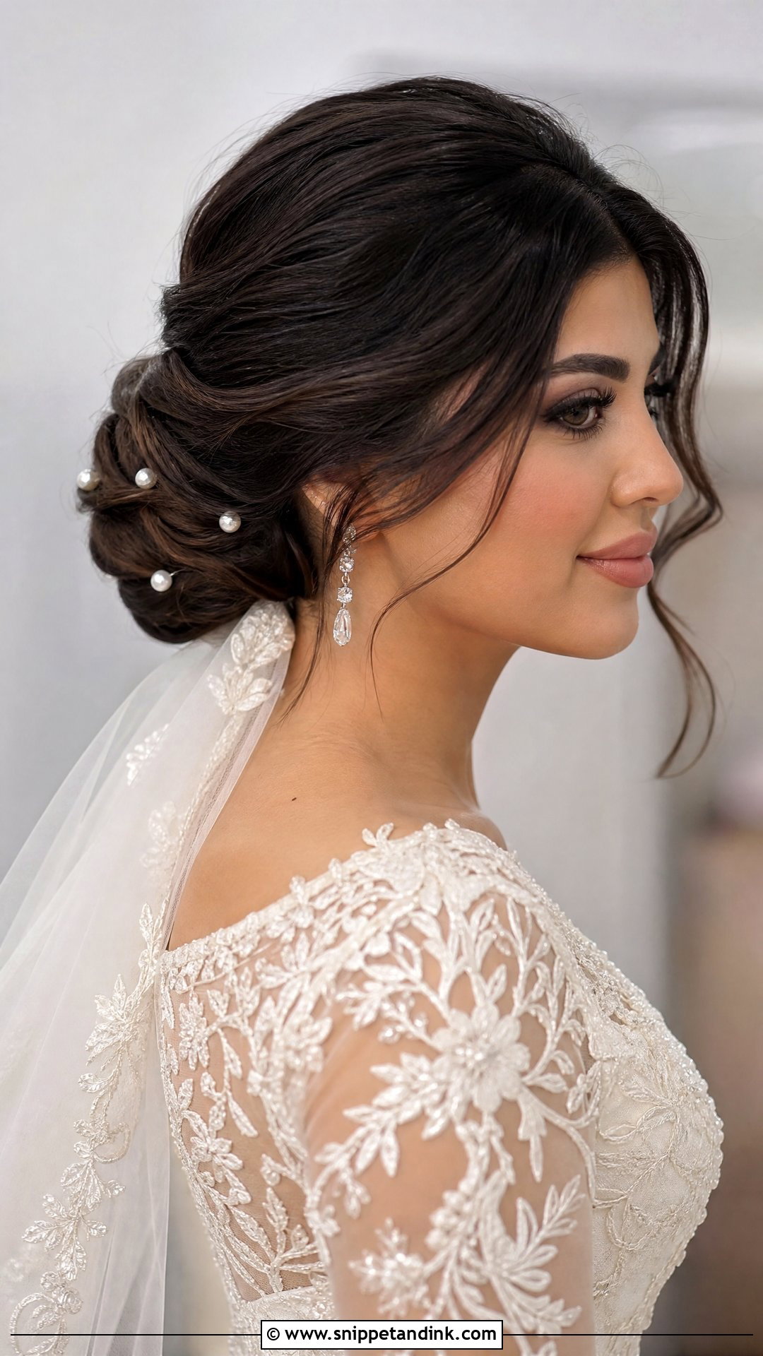 Arabic Bridal Low Bun - Snippet and Ink - 15 Arabic Bridal Hairstyles