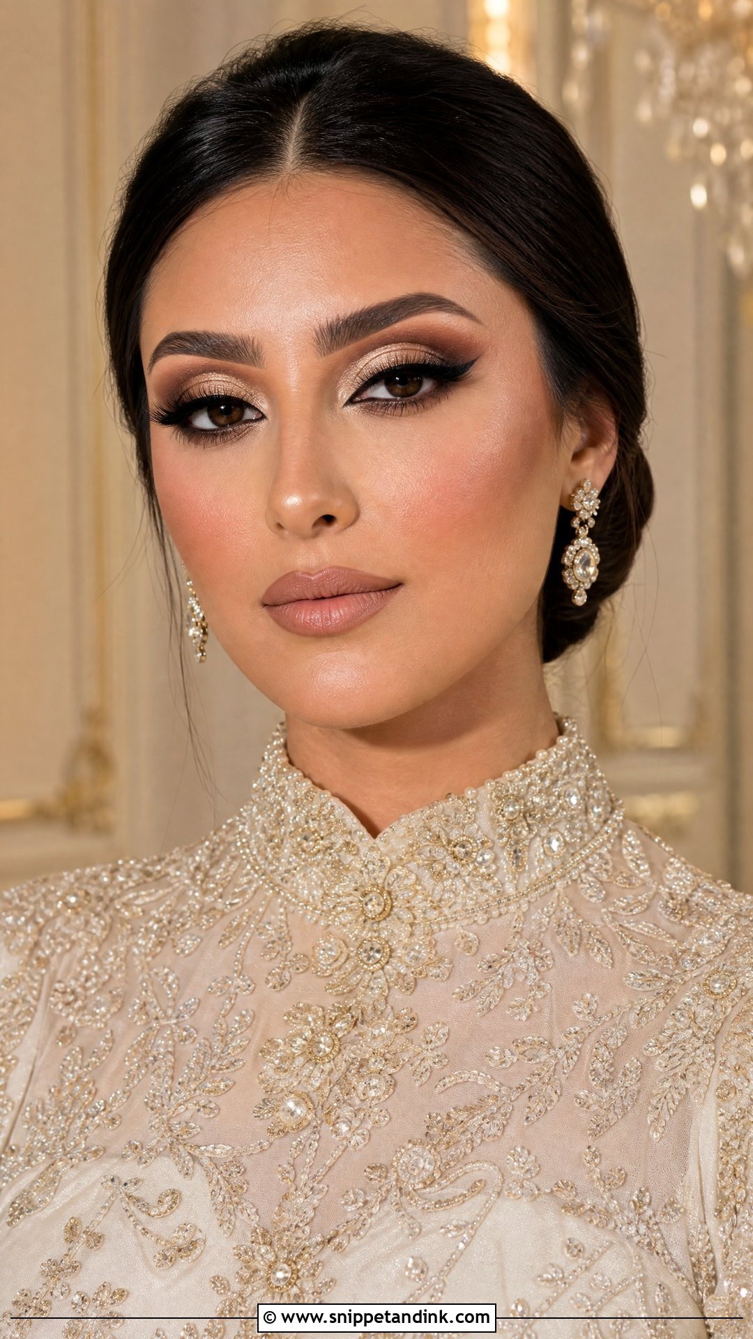 Arabic Bridal Makeup With Cut Crease Eyes - Snippet and Ink - 25 Arabic Bridal Makeup Ideas