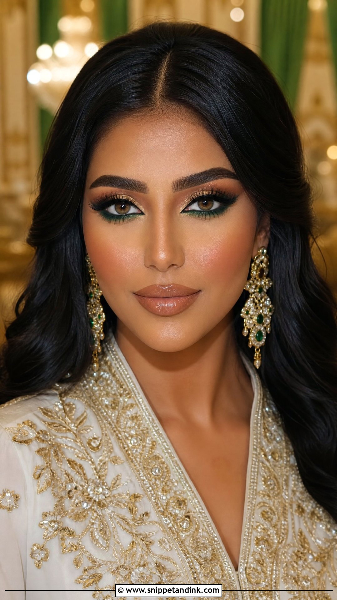Arabic Bridal Makeup With Emerald Eyes - Snippet and Ink - 25 Arabic Wedding Makeup Ideas