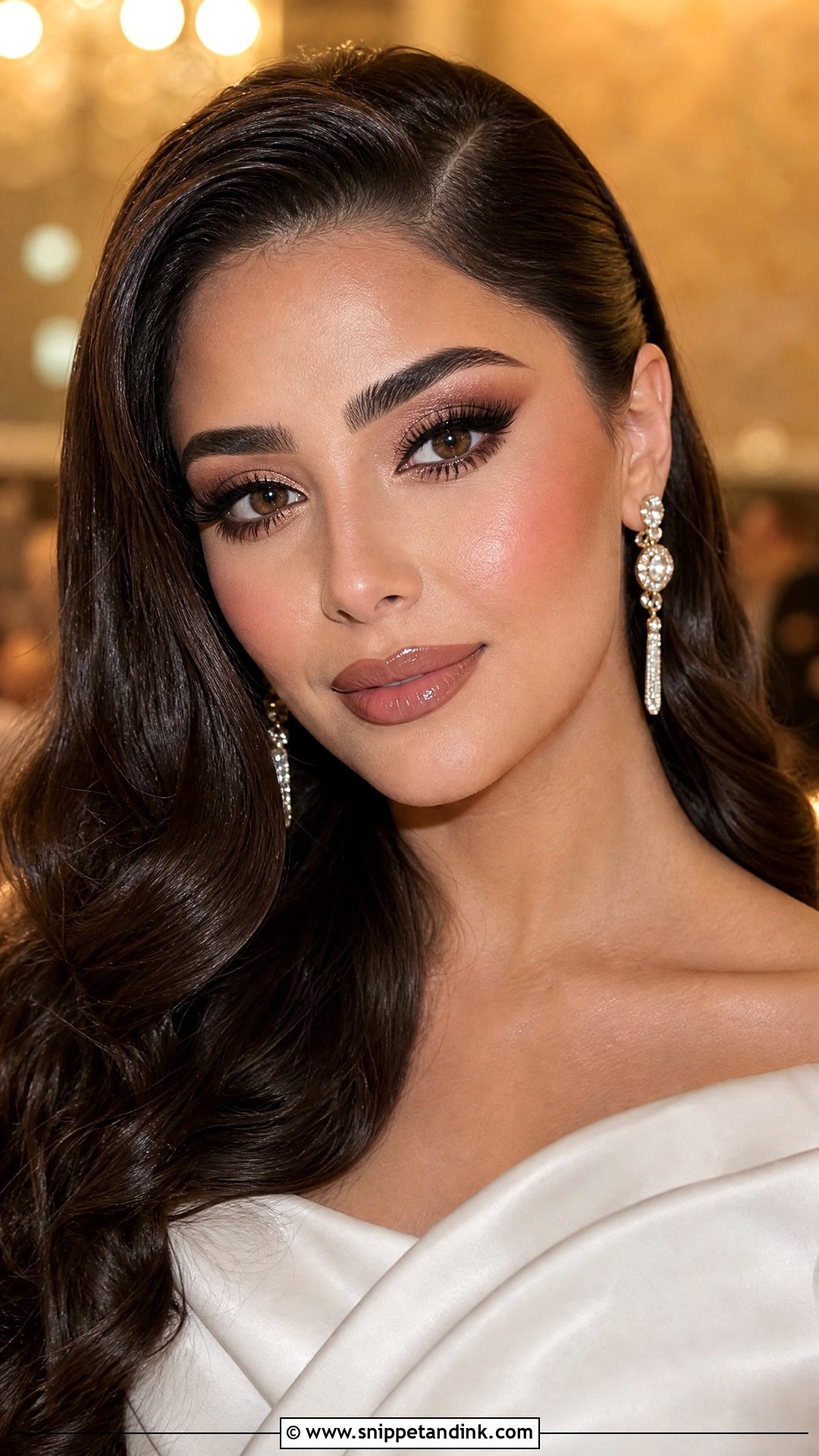 Arabic Bridal Makeup With Glossy Lips - Snippet and Ink - 25 Arabic Wedding Makeup Ideas