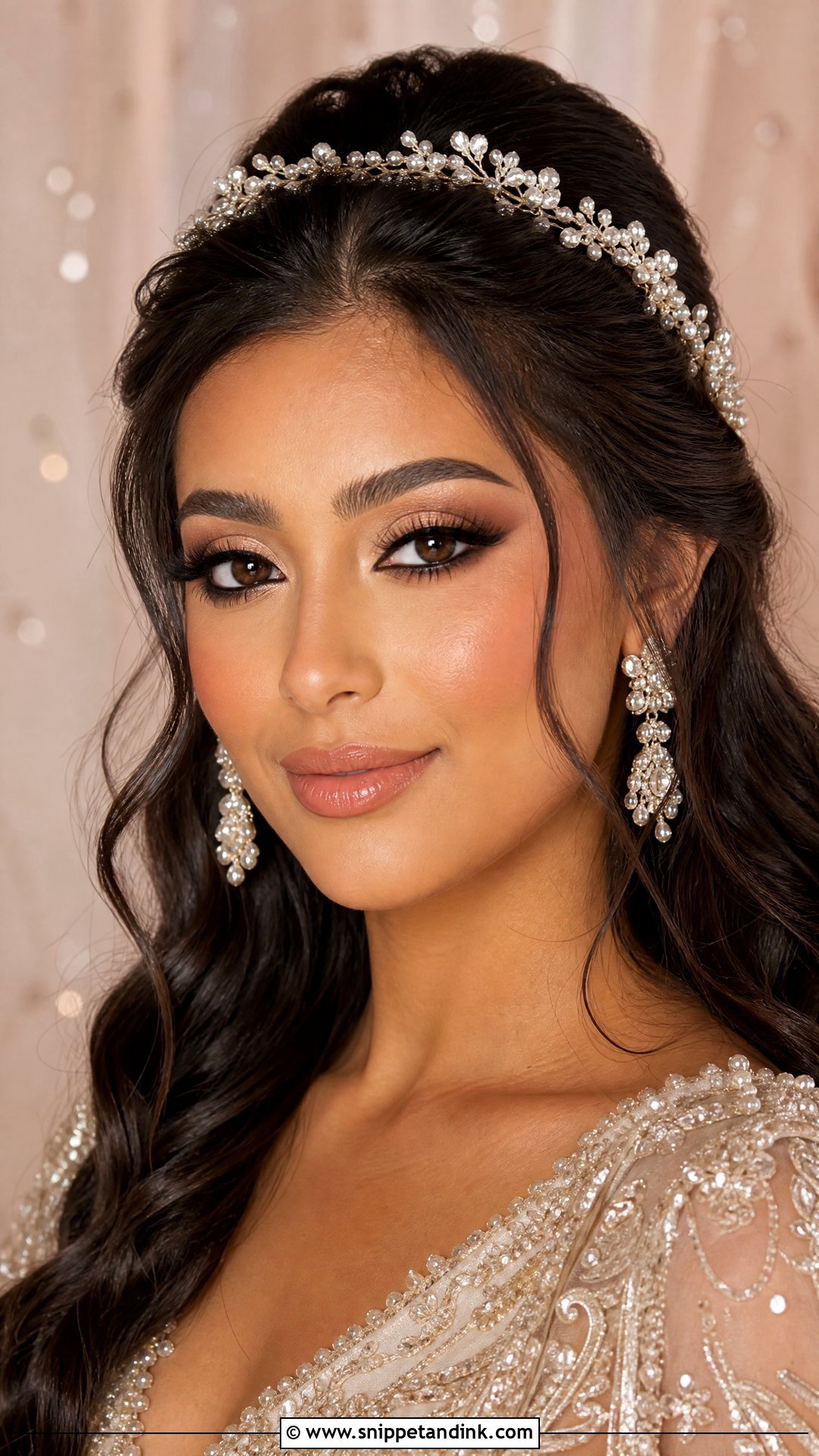 Arabic Bridal Makeup With Peach Blush - Snippet and Ink - 25 Arabic Bridal Makeup Ideas