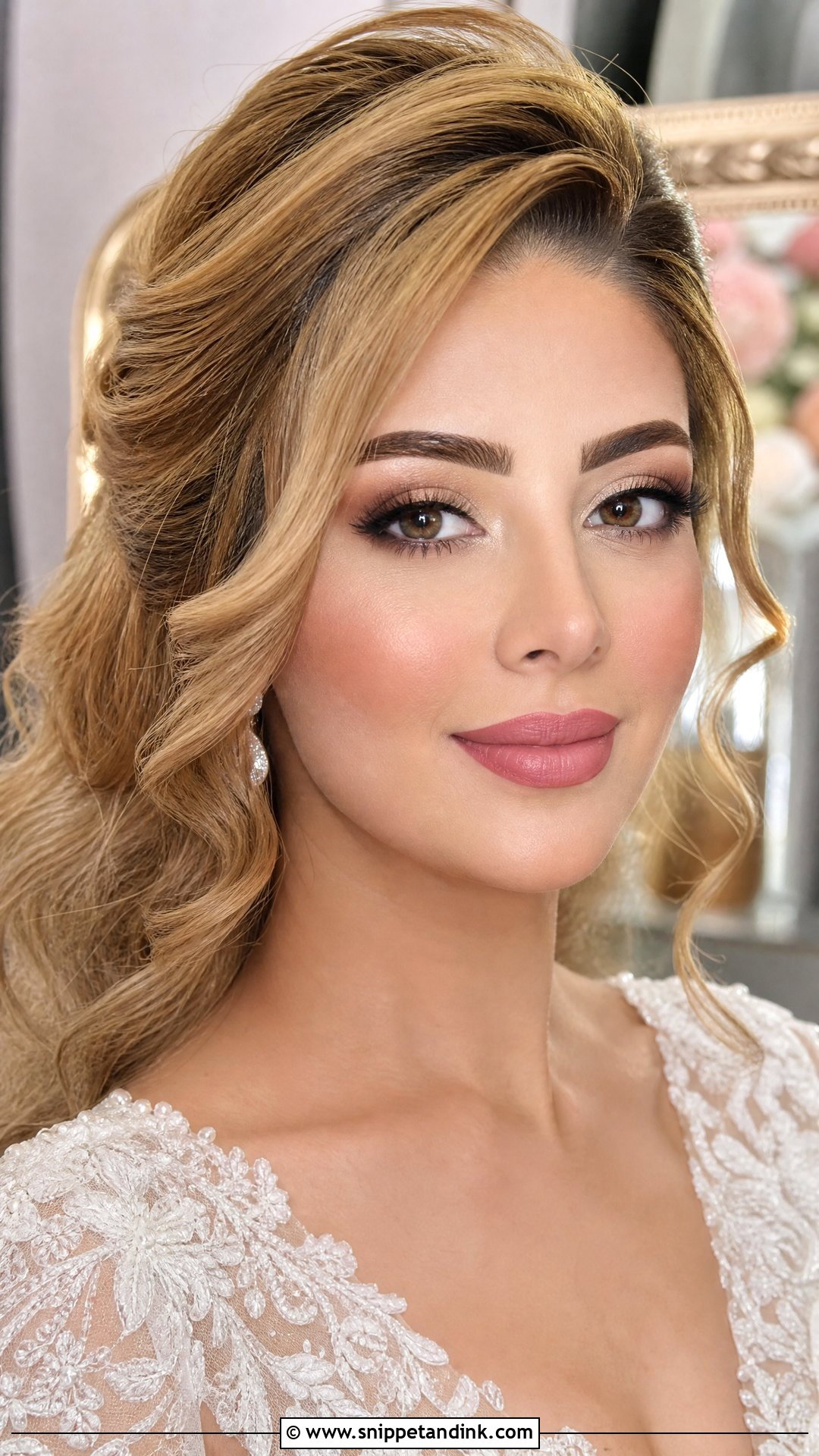 Arabic Bridal Makeup With Pink Lips - Snippet and Ink - 25 Arabic Wedding Makeup Ideas