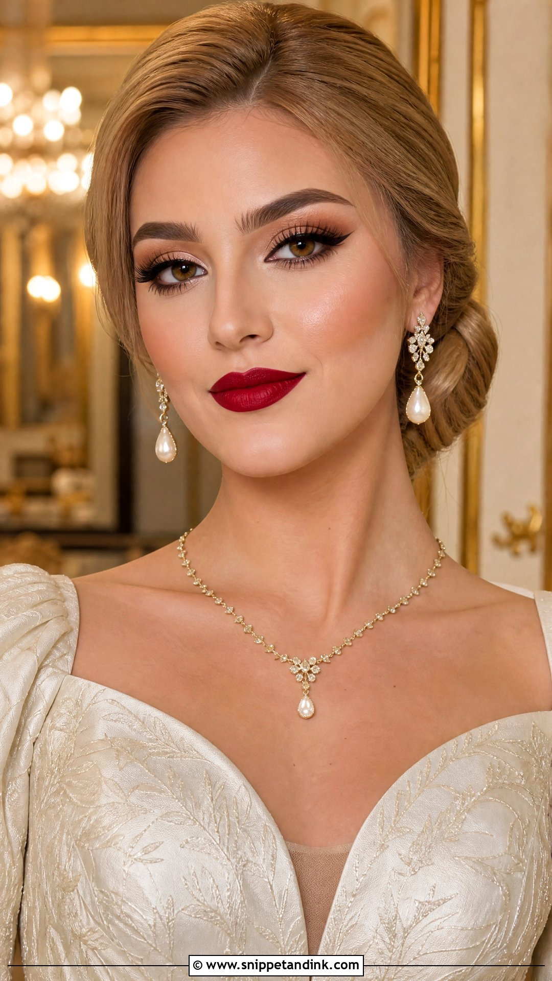 Arabic Bridal Makeup With Red Lip - Snippet and Ink - 25 Arabic Wedding Makeup Ideas