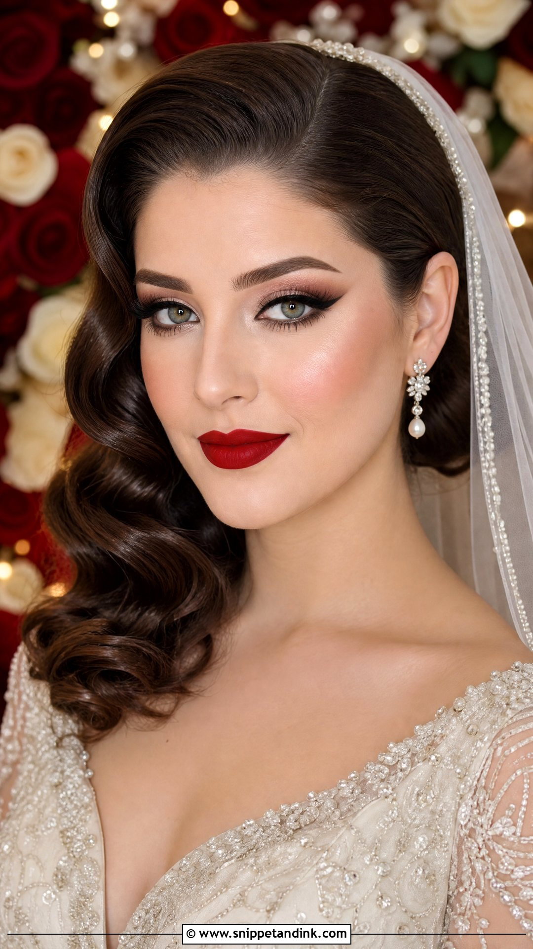 Arabic Bridal Makeup With Red Lip - Snippet and Ink - 25 Arabic Bridal Makeup Ideas
