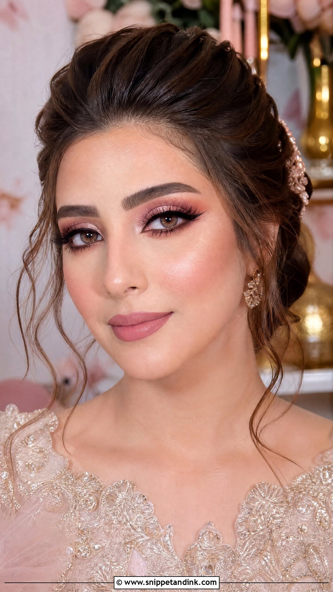 Arabic Bridal Makeup With Rose Gold Eyes - Snippet and Ink - 25 Arabic Wedding Makeup Ideas