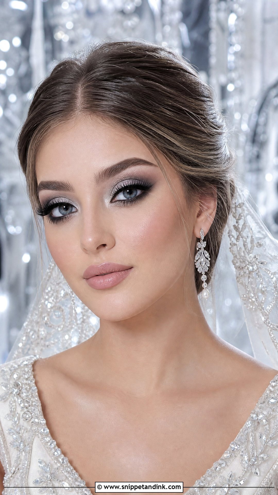Arabic Bridal Makeup With Silver Eyes - Snippet and Ink - 25 Arabic Bridal Makeup Ideas
