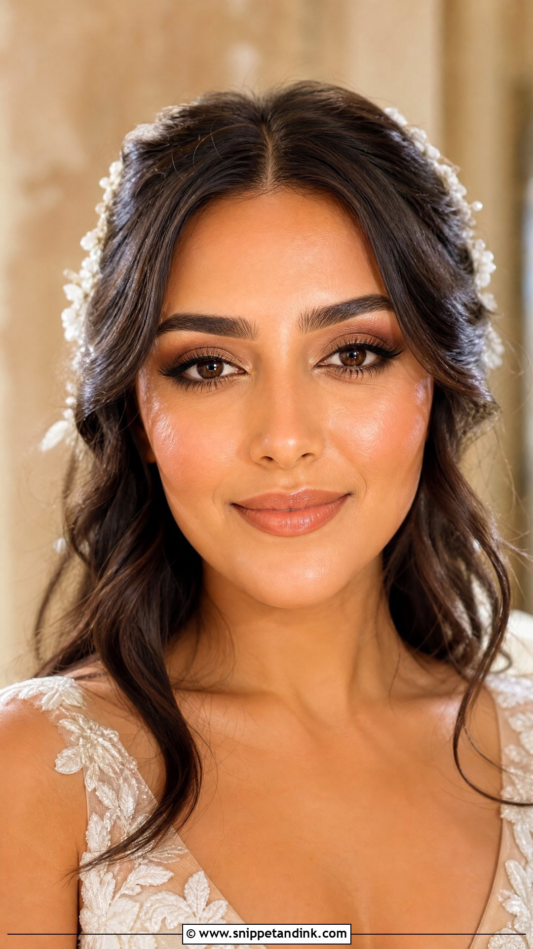 Arabic Bridal Makeup With Soft Brown Eyes - Snippet and Ink - 25 Arabic Wedding Makeup Ideas