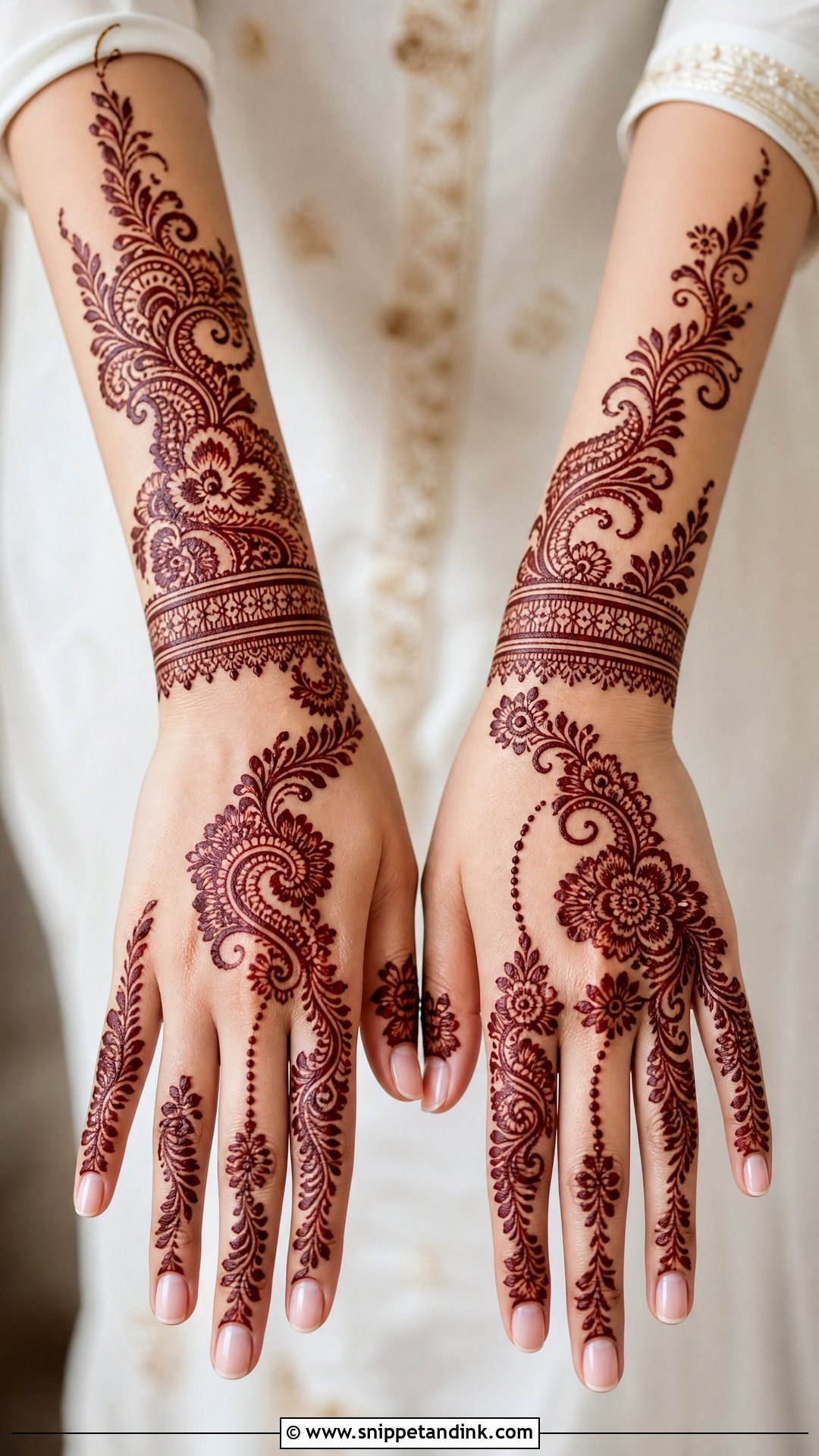 Arabic Bridal Mehndi Design - Snippet and Ink - 20 Bridal Henna (Mehndi) Design Ideas