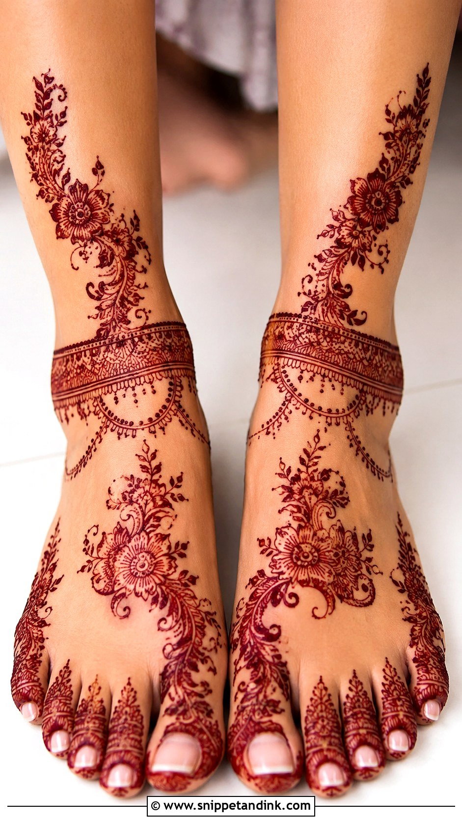 Arabic Bridal Mehndi Design Feet - Snippet and Ink - 30 Arabic Bridal Mehndi Designs