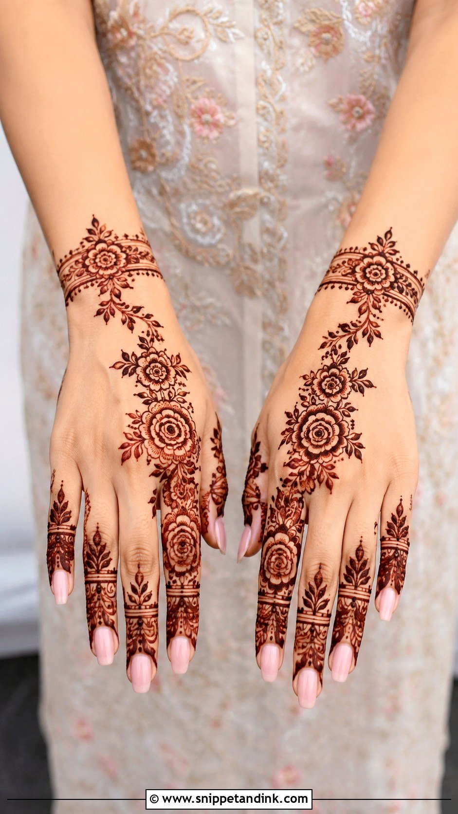 Arabic Bridal Mehndi Design For Engagement - Snippet and Ink - 30 Arabic Bridal Mehndi Designs