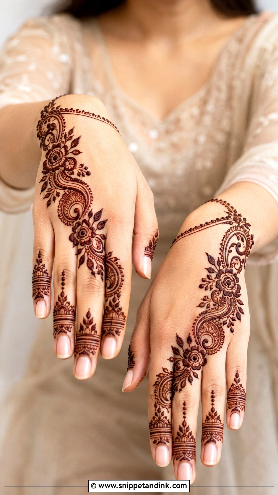 Arabic Bridal Mehndi Design For Small Hands - Snippet and Ink - 30 Arabic Bridal Mehndi Designs