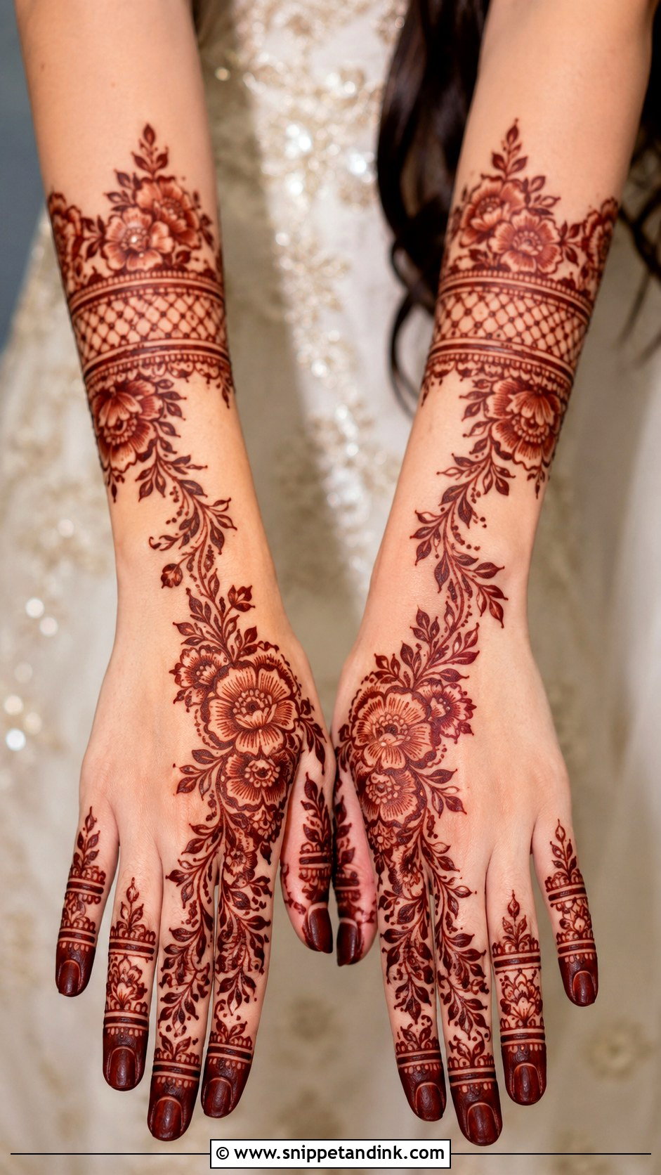 Arabic Bridal Mehndi Design For Walima - Snippet and Ink - 30 Arabic Bridal Mehndi Designs