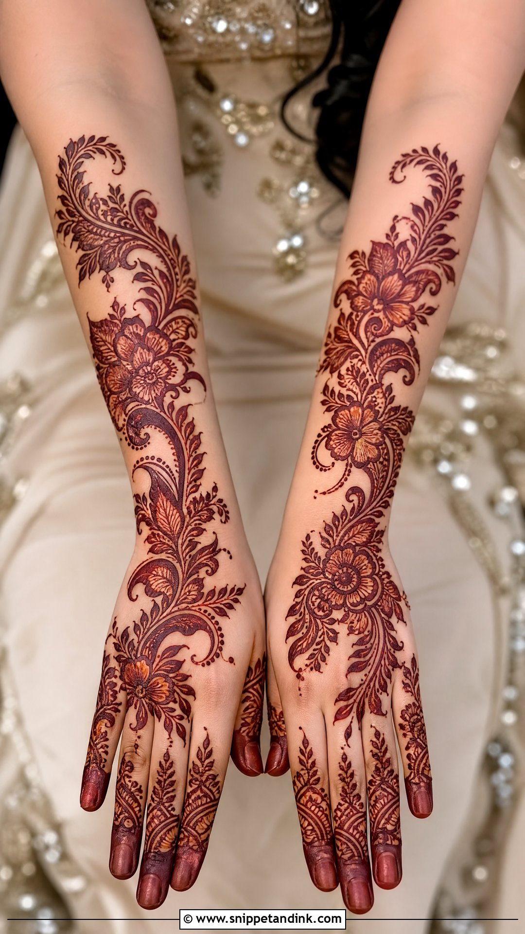 Arabic Bridal Mehndi Design Full Hand - Snippet and Ink - 20 Bride Hand Mehndi Designs