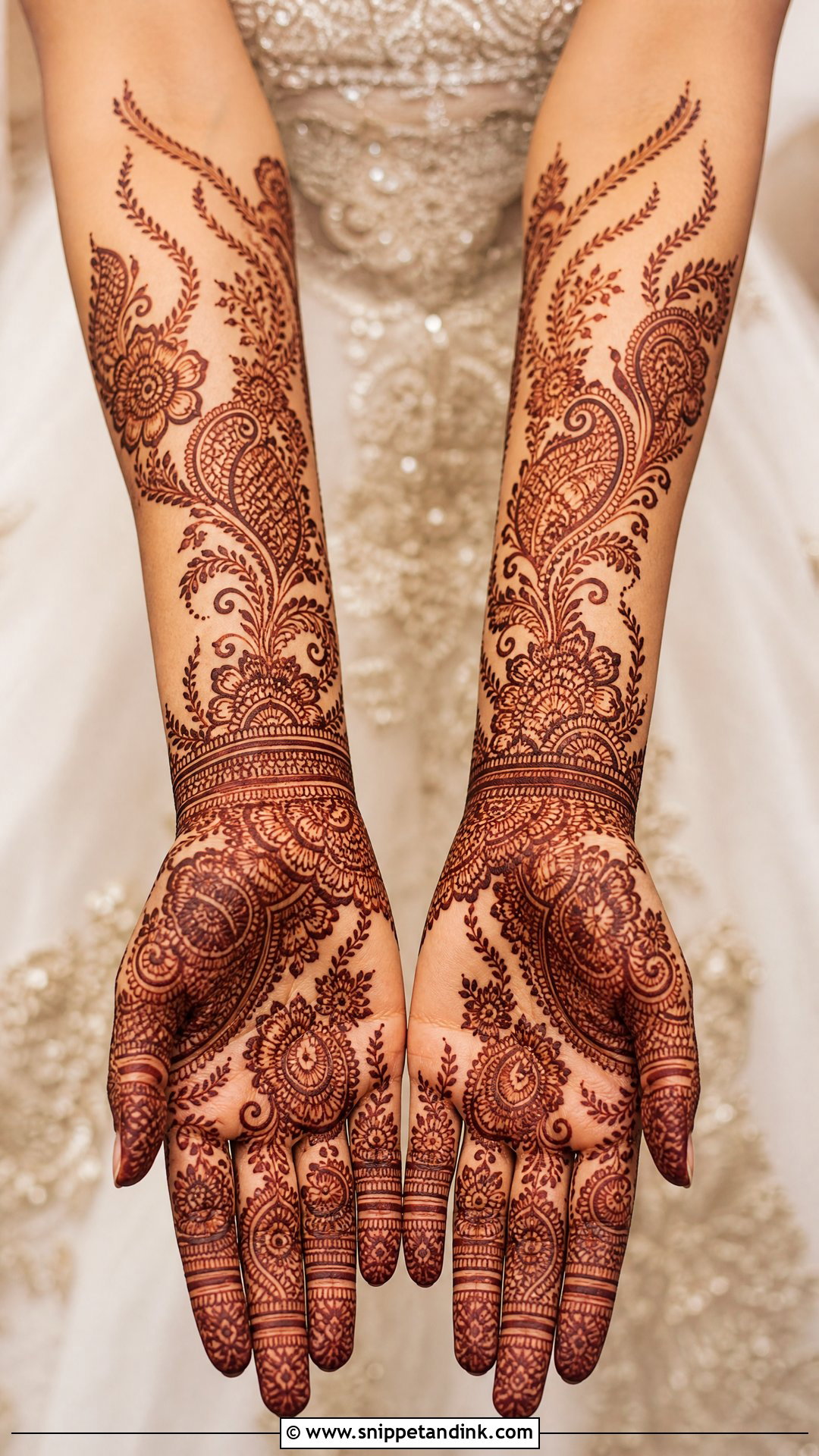 Arabic Bridal Mehndi Design With Forearm - Snippet and Ink - 20 Bridal Arabic Mehandi Mehndi Designs