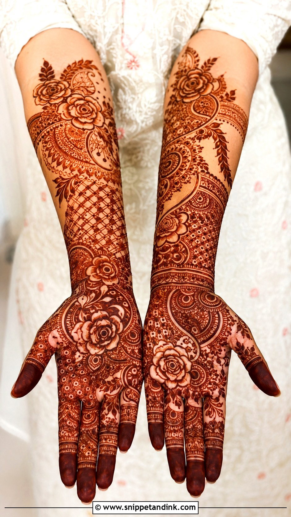 Arabic Bridal Mehndi Design With Indo Arabic Pattern - Snippet and Ink - 30 Arabic Bridal Mehndi Designs
