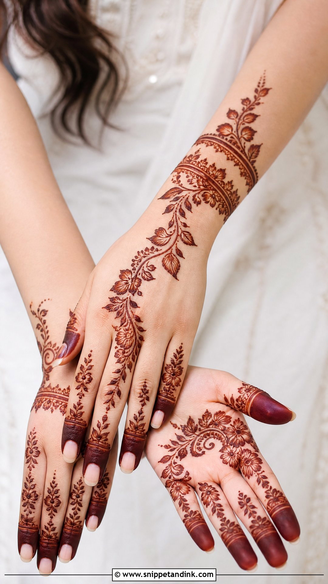 Arabic Bridal Mehndi Front And Back - Snippet and Ink - 20 Bridal Mehndi Designs Front and Back