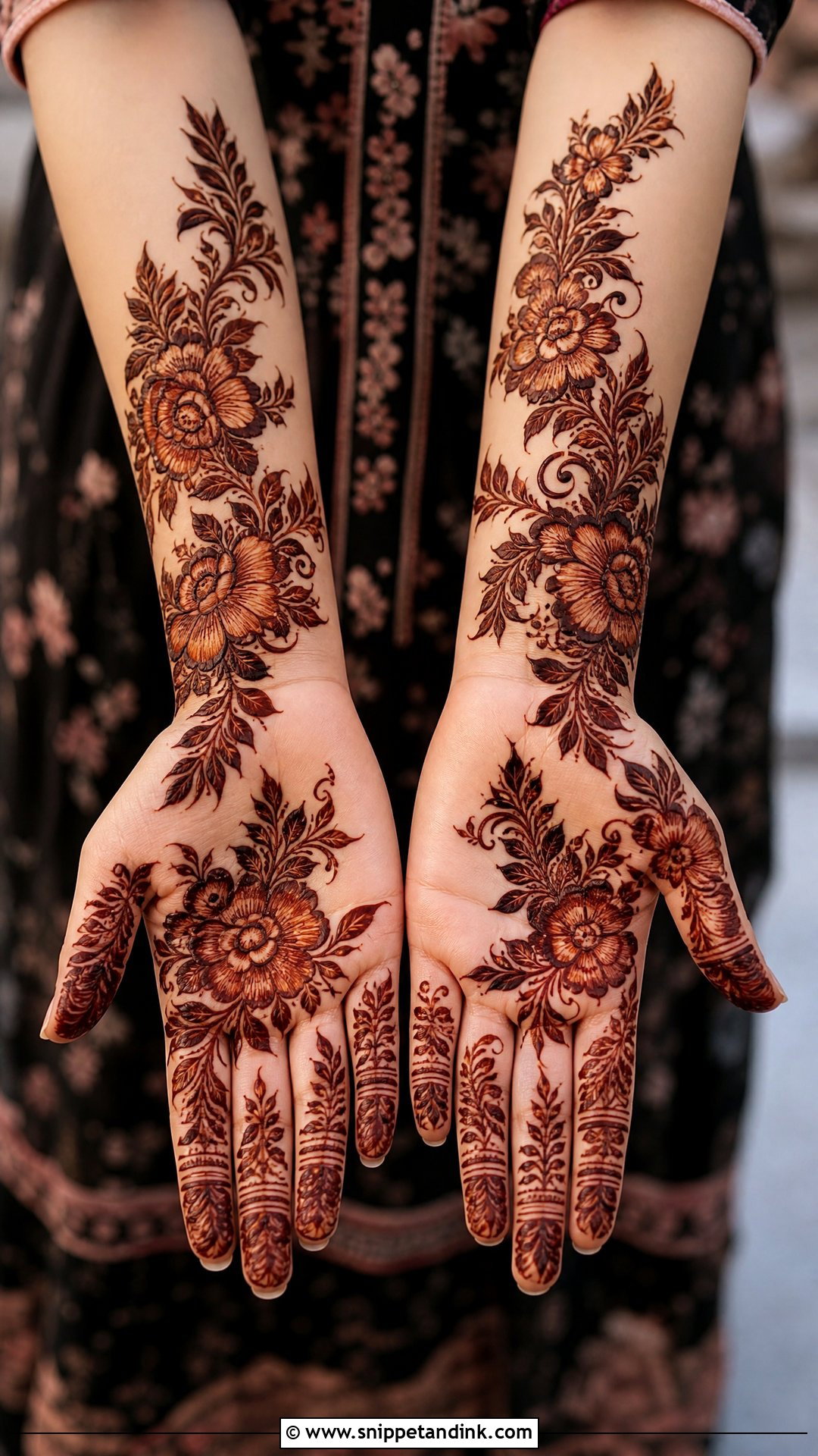 Arabic Bridal Mehndi Full Hand - Snippet and Ink - 20 Bridal Mehndi Full Hand Henna Designs