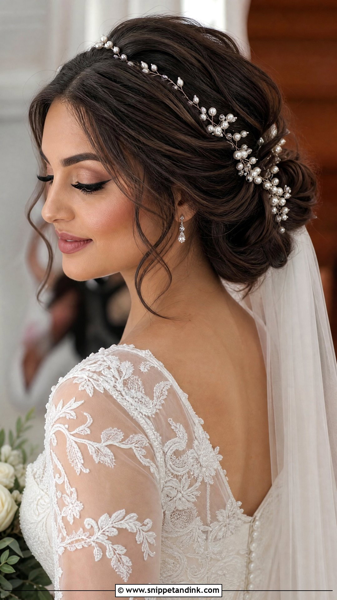 Arabic Bridal Soft Chignon - Snippet and Ink - 15 Arabic Bridal Hairstyles
