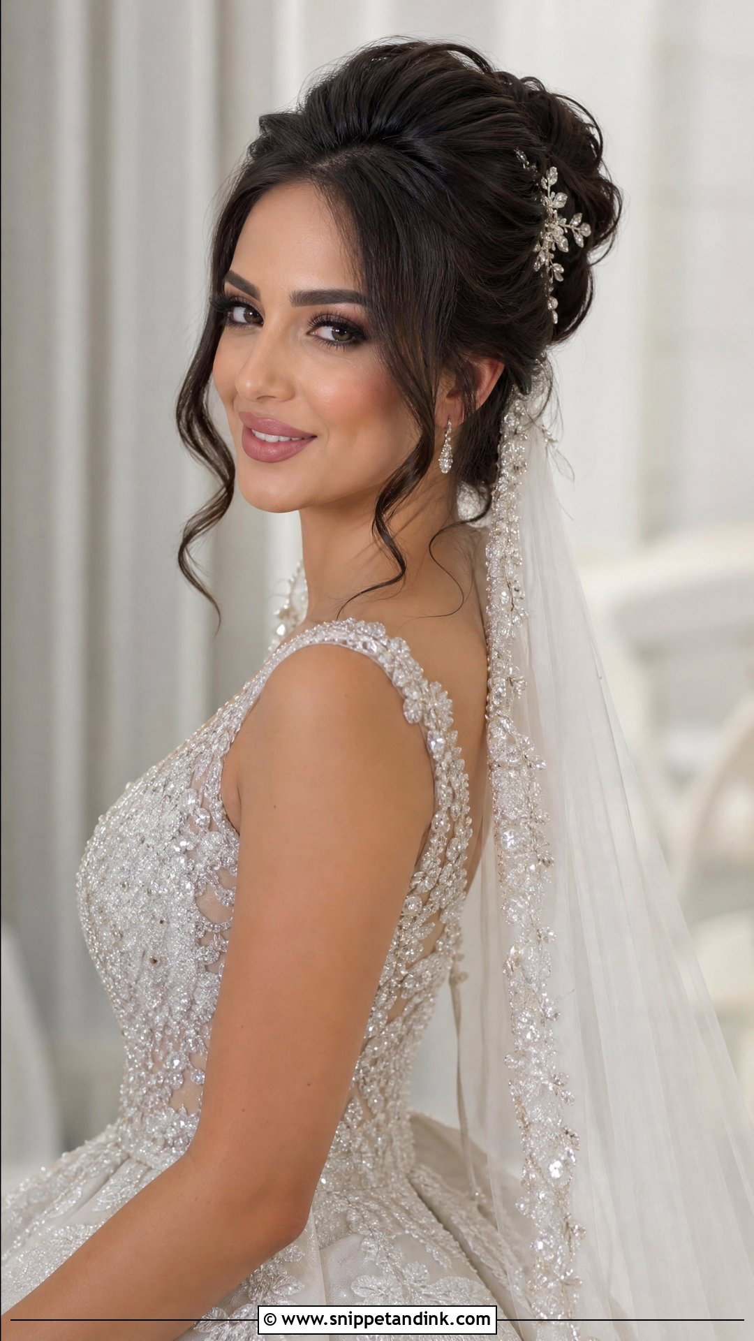 Arabic Bridal Voluminous Updo - Snippet and Ink - 15 Arabic Bridal Hairstyles